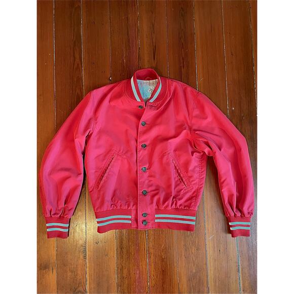Maus & Hoffman Red Varsity Bomber Jacket Men’s M Made in USA Classic Style - Picture 6 of 13
